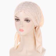 New Style Solid Color Cowhide Layered Bow-Knot Design Cap, With Hidden Hair Tie Bonnet Hair Bonnet Turban Winter Fall,Summer,Beach,Hat,Holiday,Travel - A - View 12