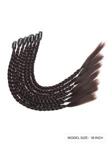 5 Pieces Black Grey Jacque Clip Braid Chemical Fiber Hair Extensions Suitable For Women Holidays And Daily Wear Clip Hair Braid Hair Extensions Accessories High Temperature Silk Chemical Fiber Extension For Christmas New Year Carnival Music Festival Use - Dark Brown - View 3