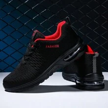 Zapatos Deportivos Casuales De Punto Para Hombre - Zapatos Deportivos Con Cojín De Aire - Absorción De Golpes Y Transpirables - Para Correr, Baloncesto Y Ejercicio
