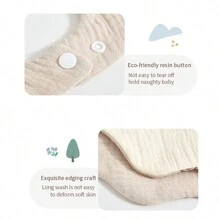 4 件套婴儿喂奶围兜，配有 6 层花瓣印花纱布口水巾，新生儿柔软拍嗝巾