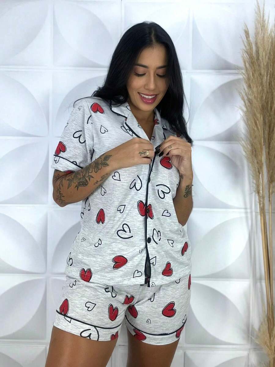 Women Pajama Sets - 淺灰色 - 查看 1