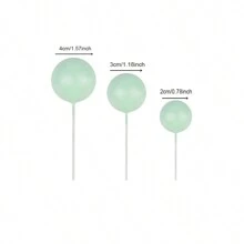 10pcs Colorful Spherical Cake Decorations, Light Green Spherical Cake Decor Accessories, Decorations, Baking Decorations - Green - View 4