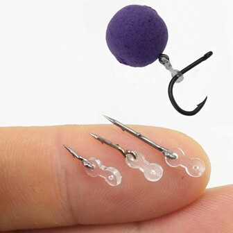 Metal Bait Spike Carp Fishing Accessories Bait Sting Boilies Pin With Clear Rubber Corn Ronnie Hair Rig Carp Feeder Tackle