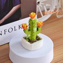 Diy Mini Blocks With Simulation Flower Pot Model For Adult Home Decor, Creative Eternal Life Plant Potting Blocks For Indoor Decoration, Creative Little Particle Plants Assembly Building Blocks Puzzle Toy, Birthday & Valentine's Day Gifts Room Decoration