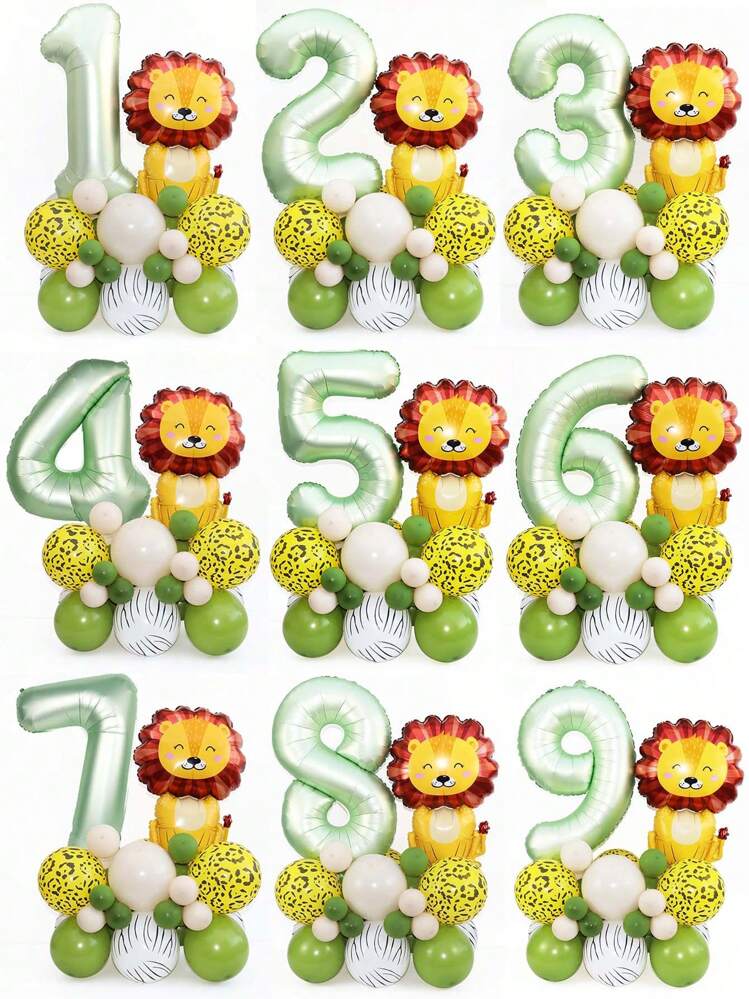 Palloncini Compleanno Giungla, Decorazioni Compleanno 3 Anno, 10 Pezzi Palloncini Animali Giungla Kit, Addobbi per Feste Verde Safari Animali Della Giungla per Bambino Ragazza Ragazzi