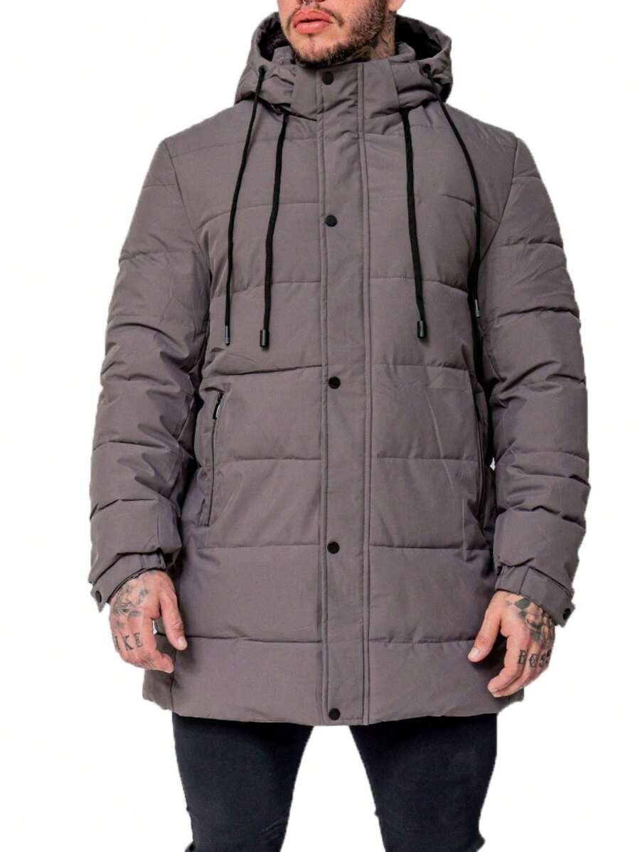 Men Winter Coats - Khaki - View 1
