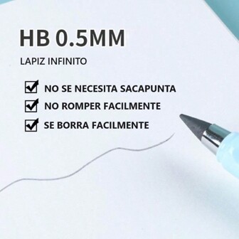 1 pieza Lápiz infinito de tinta negro y con goma ( COLOR ALEATORIO)