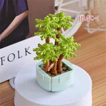 Diy Mini Blocks With Simulation Flower Pot Model For Adult Home Decor, Creative Eternal Life Plant Potting Blocks For Indoor Decoration, Creative Little Particle Plants Assembly Building Blocks Puzzle Toy, Birthday & Valentine's Day Gifts Room Decoration