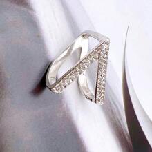 Triple Circle Scarf Buckle, Stylish Cross-Shaped Hollow Out, Sweet Water Droplet Shaped Pearl & Crystal Decor Shawl Pin - Multicolor - View 3