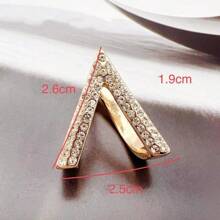 Triple Circle Scarf Buckle, Stylish Cross-Shaped Hollow Out, Sweet Water Droplet Shaped Pearl & Crystal Decor Shawl Pin - Multicolor - View 2