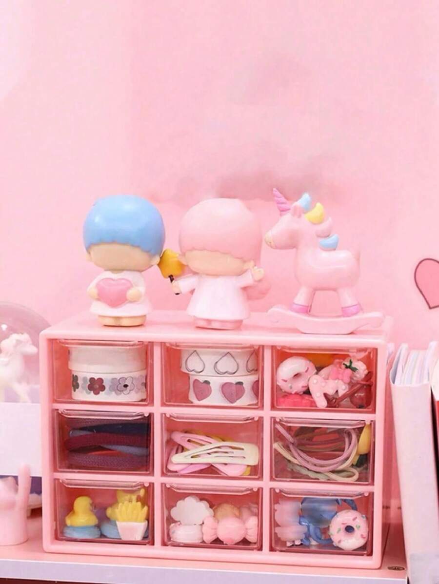 Storage Boxes , Bottles & Jars - Pink - View 1