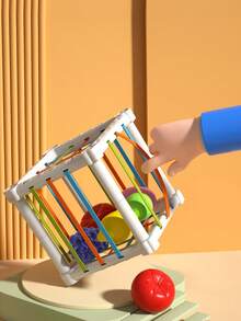 1 件蒙特梭利玩具分类器彩色立方体和 6 件水果形状，适合男孩女孩的开发性学习玩具复活节礼物。颜色随机。学校、学生、文具、学校用品