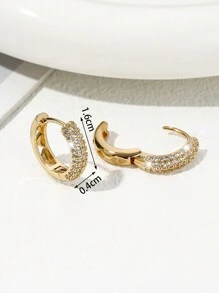 New Design Copper Earrings Embellished With Shiny Rhinestones For Women