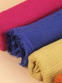 1 件女士纯色优质重压绉纱包头巾围巾披肩头带柔软头巾适合 Abaya 配饰女士面纱 - 彩色 - 查看 2