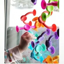 24块互动吸盘积木 - 送给男孩女孩的完美礼物！圣诞节、万圣节、感恩节礼物 - 彩色 - 查看 3