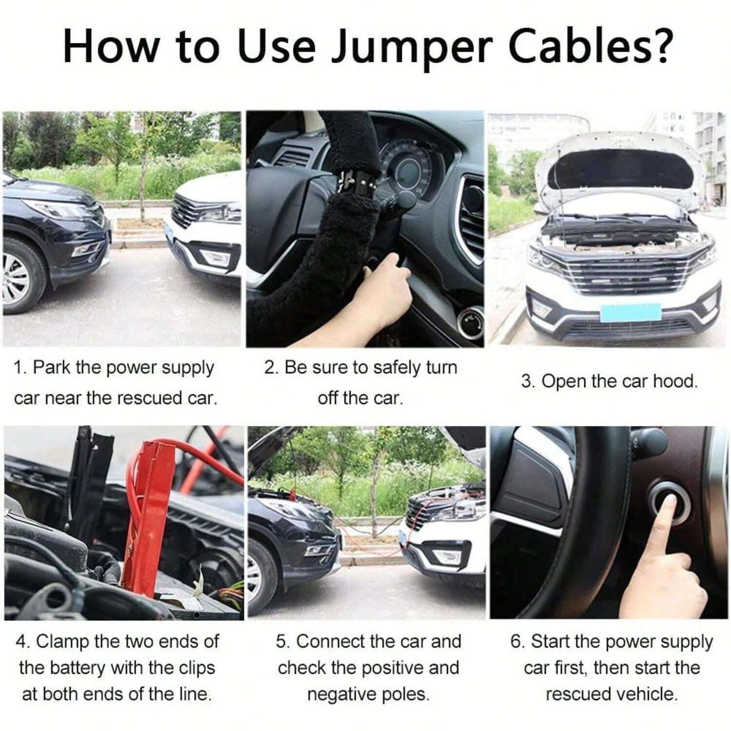 Car Battery Jumper Cables, Car Battery Heavy Duty Starting Cables, Car
