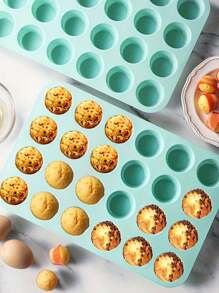 1入24洞蛋糕模具,巧克力曲奇模具,冰淇淋糖果矽膠模具,矽膠松餅盤,松餅麵包模具,蛋糕托盤,迷你杯子蛋糕模具,糖果甜品冰模蛋糕裝飾,專業製作小蛋糕的烘焙工具,適用於蛋糕店、廚房、咖啡廳、麵包店 - 綠色 - 查看 1