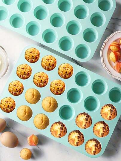 1PC Cake Mold 24, Chocolate Cookie Mold, Cake Mold, Ice Cream Candy Silicone Mold, Silicone Muffin Pan, Muffin Bread Mold, Cake Tray, Mini Cupcake Mold, Candy Dessert Ice Mold Cake Decoration, Professional Production Of Small Cakes, Baking Tools, Suitable For Cake Shops, Kitchens, Cafes, Bakeries