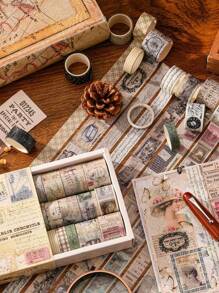 20卷/盒日誌紙和糊紙膠帶,剪貼簿diy裝飾貼紙和膠帶