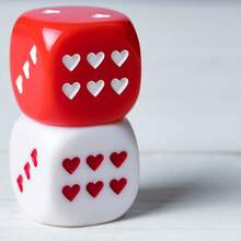 Heart Shaped Dice Game Prop With Love Points For Party Interactive Game - Red - View 1