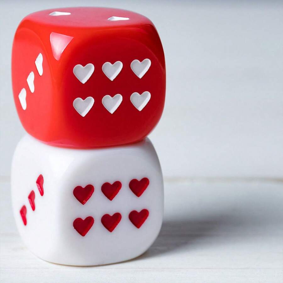 Heart Shaped Dice Game Prop With Love Points For Party Interactive Game - Red - View 1