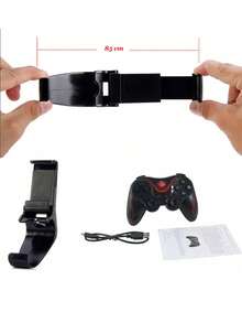 Control Con Joystick Bluetooth Multiplataforma Android /IOS Soporte - Negro - Ver 4