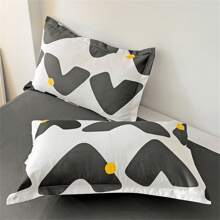 4pcs Mới Làn da thân thiện In Bộ chăn ga gối ; Dễ thương Và Đơn giản Bốn Và Bộ vỏ chăn ( Chất làm đầy Không bao gồm ) - Claire - Xem 6