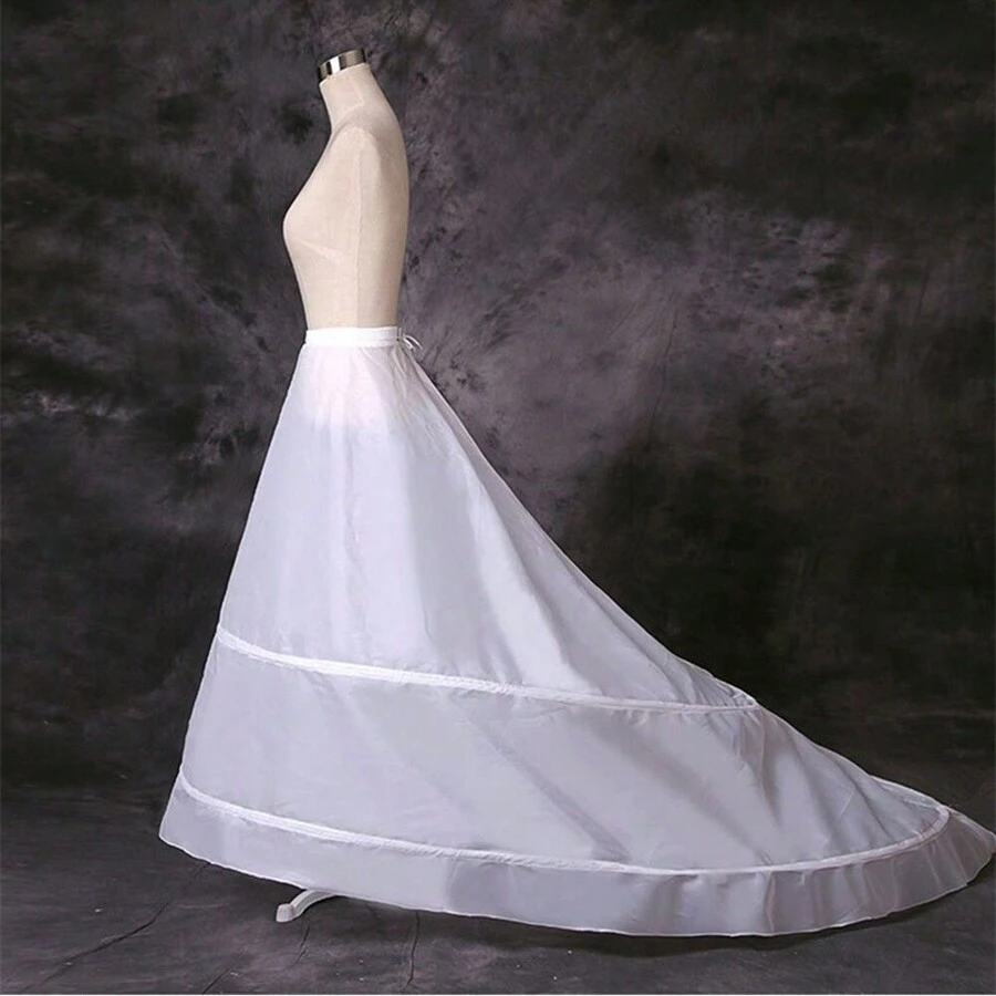 Wedding Accessories Petticoats With Train White 2 Hoops Underskirt