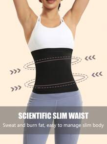 Ceinture de taille amincissante en sueur, pour femmes nouvelles pour le sport printemps/été 2025, ceinture de maintien de la taille pour la perte de poids, évacuation de la sueur, course, brûlage des graisses, yoga pour le contrôle abdominal, ceinture de taille amincissante en sueur, vêtements de façonnage et d'amincissement, ceinture de taille pour vêtements de beauté, création d'une silhouette parfaite (revêtement en PU) 1 pièce accessoire de gym