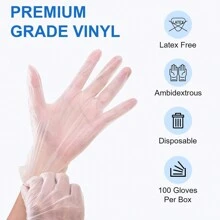 Disposable Gloves, Transparent Vinyl Gloves, Latex-Free & Powder-Free Healthy Gloves For Kitchen Cooking Food Handling, 100PCS/Box, S\M\L\XL - Transparent Color - View 6