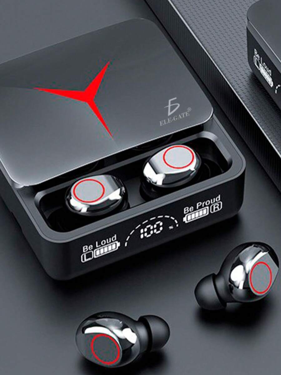 Auriculares M90 Pro Type C Bt5.3 Slide Sports,Audifonos Inalámbricos, Audífonos Deportivos, Case Cargador, Power Bank - Negro - Ver 1