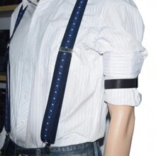 2 件装男女通用衬衫防滑袖箍，弹性衬衫袖箍 - 黑色 - 查看 2