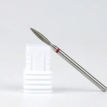 2件套精细金刚石美甲钻头火焰形俄式磨头角质层清洁磨头电动美甲钻头美甲配件 - 銀色 - 查看 4