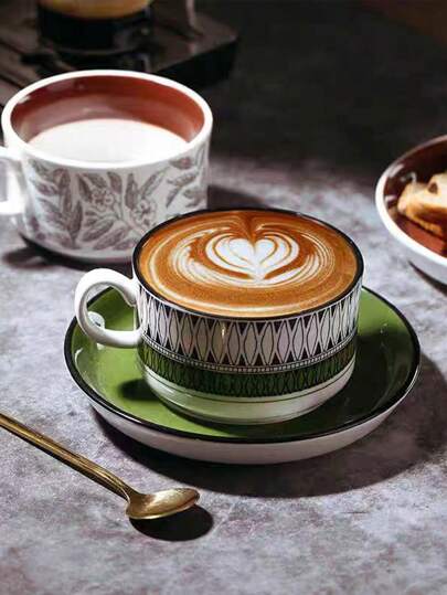 Onyx, Tasse Et Soucoupe Céramique, Design Bicolore