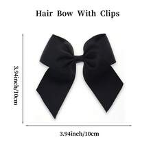 2 Pcs 4 Inch Hair Bow Fashionable Children Hair Bows With Clips For Festival Gift - Black - View 5