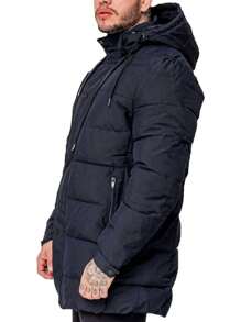 Men Winter Coats - Navy Blue - View 2