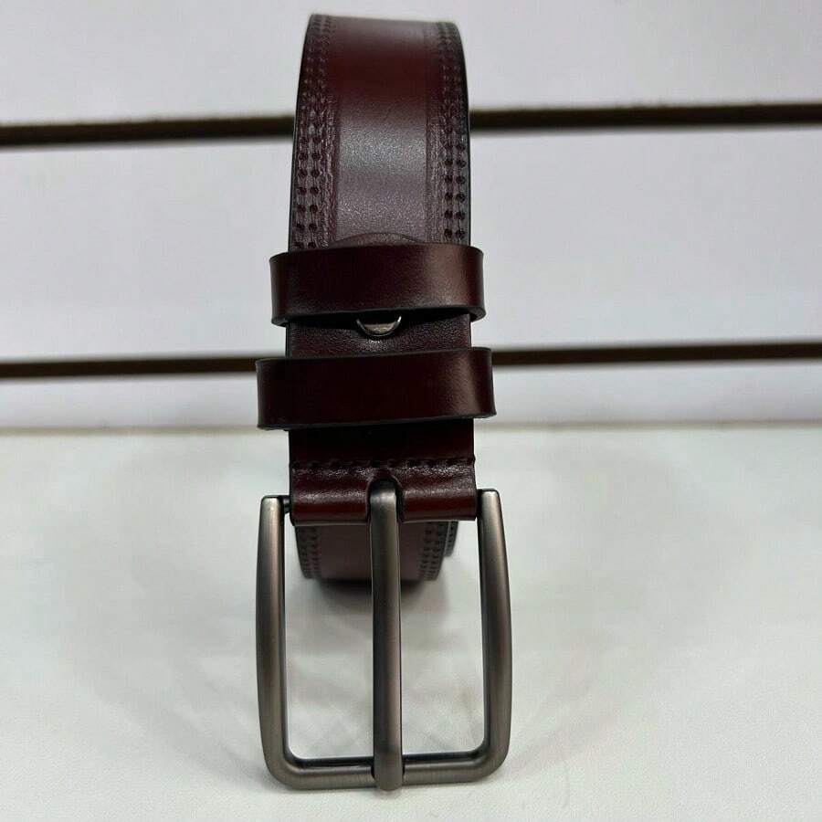 Men Belts - 酒紅色 - 查看 1