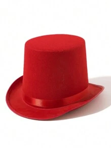 LEAJOURNO. 1 件新品魔术师高帽，适合表演，成人男女黑色爵士帽，英伦风格时尚休闲绅士帽高顶礼帽 - 黑色 - 查看 12