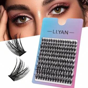 Huicop 眼睫毛束 簇狀假睫毛 150個個體睫毛兩種風格睫毛束 帶寬桿柔軟蓬鬆睫毛延伸套件 自家美睫DIY
