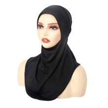 Plain Inner Cap Head Scarf With Elastic Neck Cover And Head Wrap For Women - Multicolor - View 13