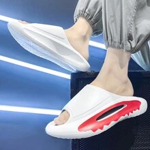 Mới Nam Dép đi trong nhà Đúng mốt Toàn trận Trong nhà Ngoài trời Không trượt Đế mềm Mở ngón chân Dép xăng đan - trắng - Xem 9