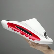 Mới Nam Dép đi trong nhà Đúng mốt Toàn trận Trong nhà Ngoài trời Không trượt Đế mềm Mở ngón chân Dép xăng đan - trắng - Xem 8