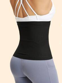 Sports Outdoor 1pc Women's Sports Pu-Coated Sweating Waist Trainer Zipper Belt, Body Shaper Trimmer For Tummy Control & Fat Burning, Corset Ideal For Fitness, Running, Yoga Gym Accessories