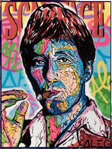 Cuadro de Madera Tony Montana Colores - Marrón - Ver 1