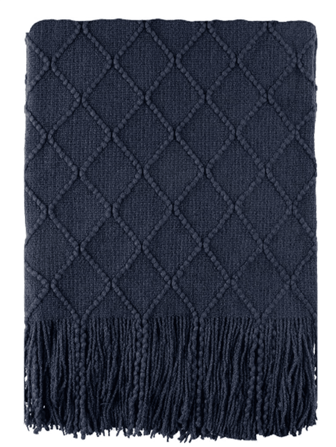 Navy Blue Throw Blanket, For Sofa Bed Decor, Navy Blue Coverlet, Random Color 2 Options, Suitable For Thanksgiving & Christmas