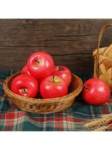 Artificial Red Apples, Red Delicious Apple,Plastic Fruit,Fake Fruit Lifelike Simulation Apples For Home Kitchen Table Basket Decoration, 3.15" X 3.15" - Artificial Apple - View 2