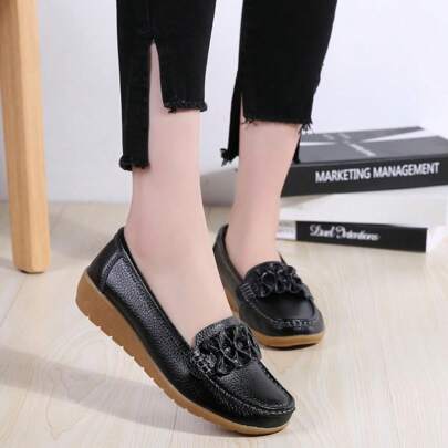 Flower Design Large Size Maternity Shoes Women's Slip-Resistant Soft Bottom Flat Shoes With Low Heels
