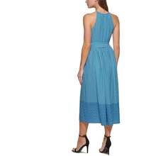 DKNY Womens Midi Print Halter Dress - 鮮豔的藍色多 - 查看 2