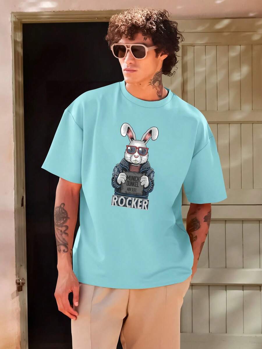 Men T-Shirts - 淺藍色 - 查看 1