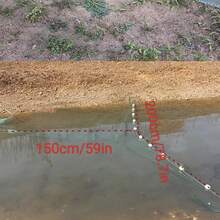 Large Mesh Fishing Net Without Bamboo Poles, Imported, Traditional Fish And River Net With Bamboo Poles, 2m Wide, 0.6m High, 1.5m Tail - Army Green - View 9